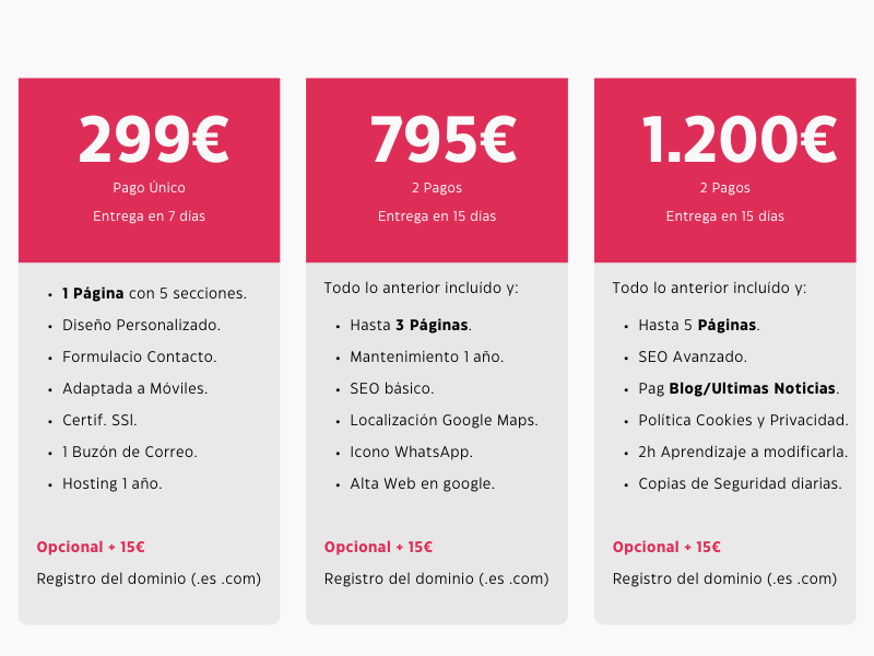 precio webs zaragoza